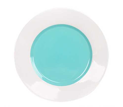 Glossy No Lead Plate With  Different Coloren Glaze In Center  