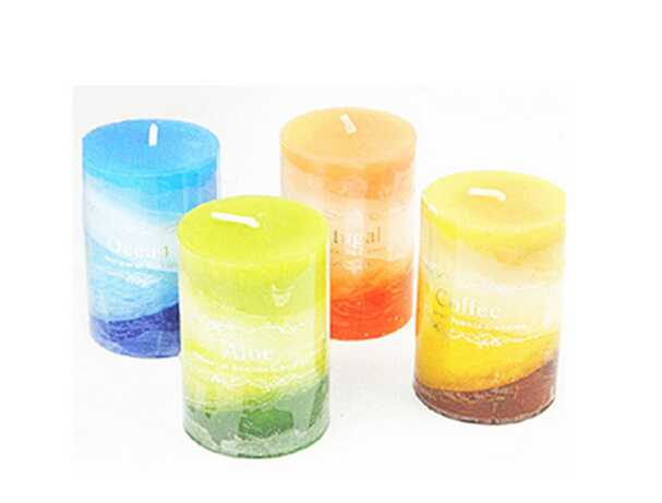 Colorful Handmade Scented Pillar Candle for Decoration