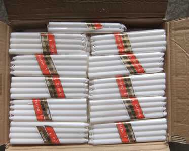 Unscented smokeless dripless white church candles 