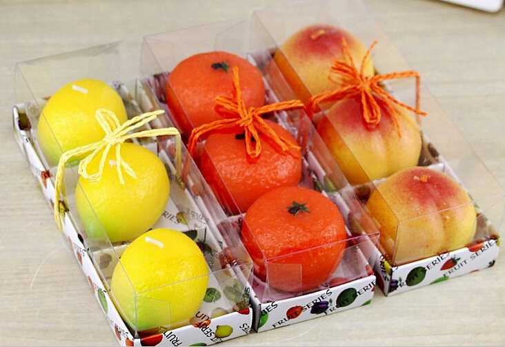 Fruit shape multi-colored scented art candle