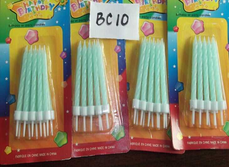 Colorful eco-friendly taper party candles