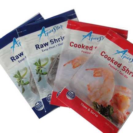 Three Sides Sealed Seafood Plastic Packaging Bag, Frozen Food Bag