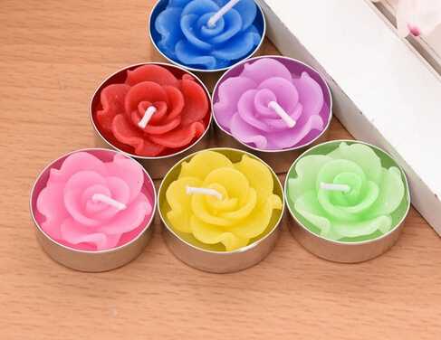 Home decorative flower shape scented candle