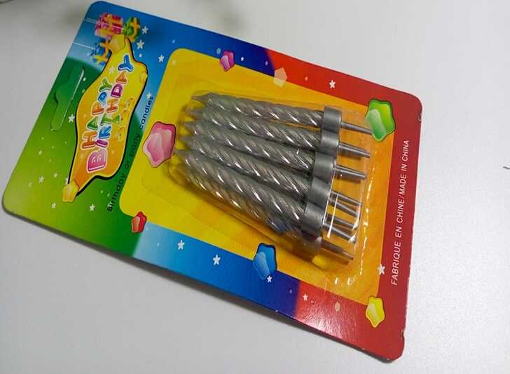 Gold and silver color spiral taper candle