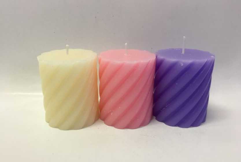 Spiral Designed Various Color Pillar Candle