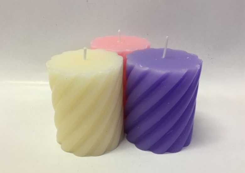 Spiral Designed Various Color Pillar Candle