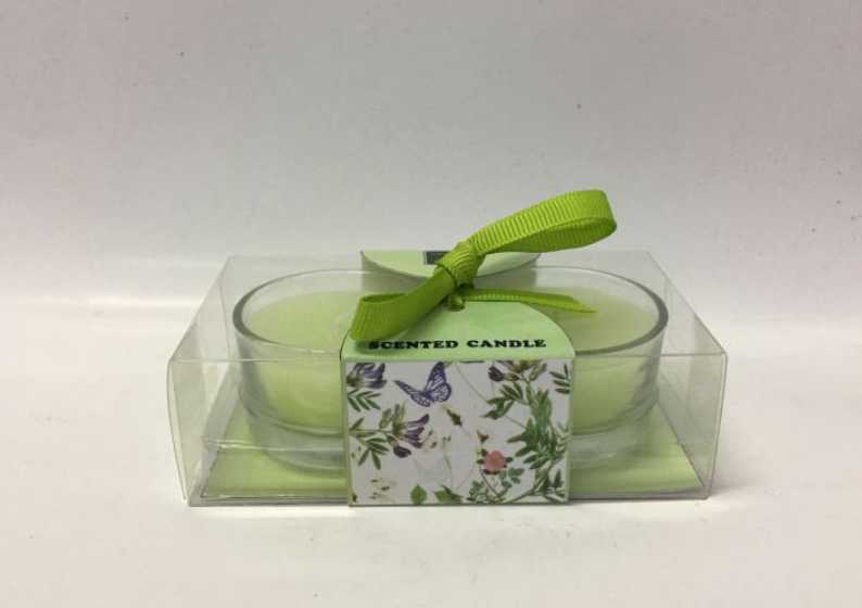 Green Scented TeaLight Candle In Glass Jar