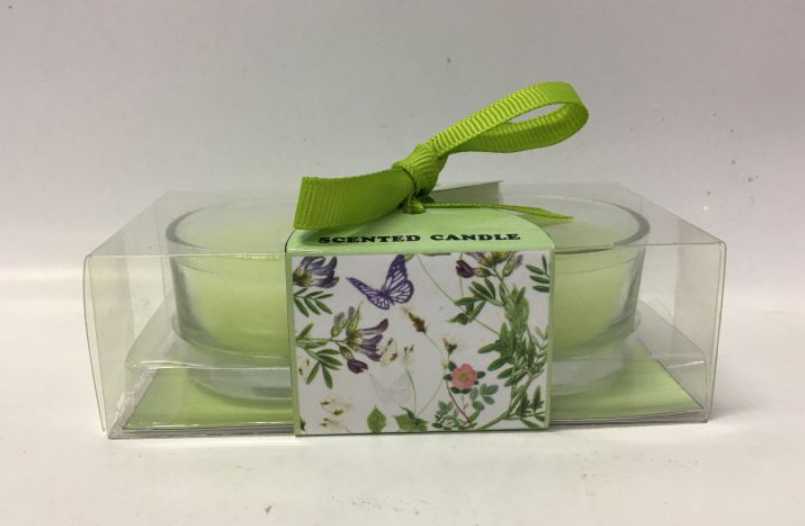 Green Scented TeaLight Candle In Glass Jar