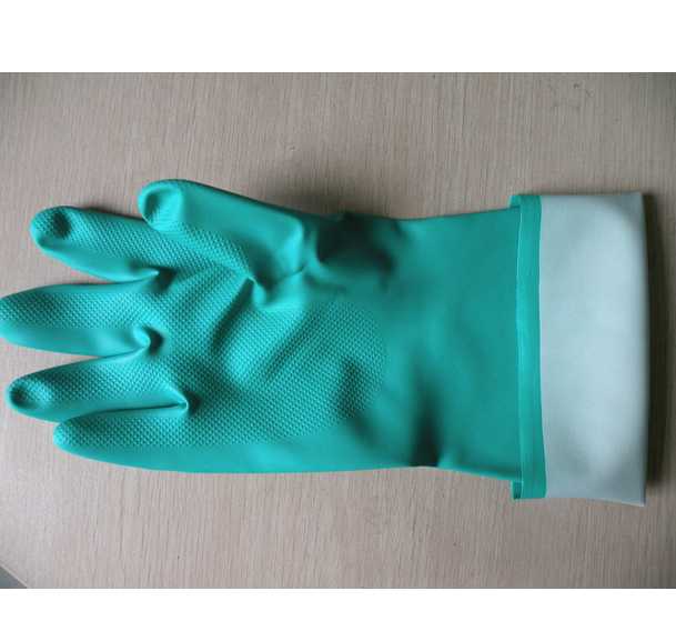 Green Long Industry Working Nitrile Gloves