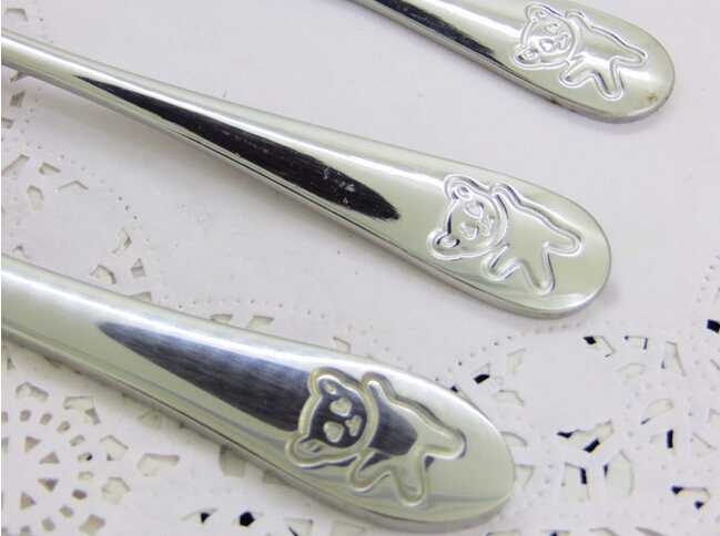 Kid Stainless Steel Cutlery With Bear Design Handle