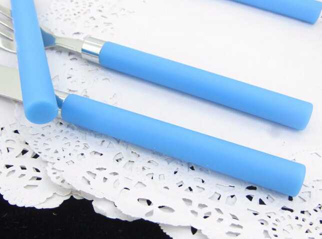 Cylindrical Customized Color Plastic Handle Cutlery Set