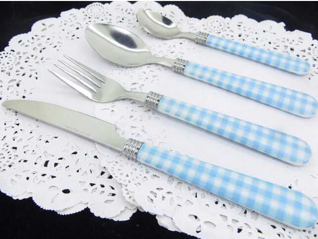 Spots Or Grid Plastic Handle Cutlery With Factory Price