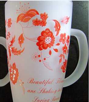 Hot Sale Frosted Drinking Glass With Decal