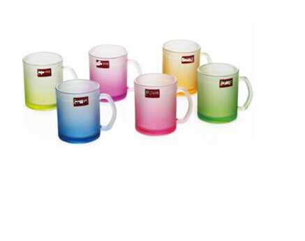 Colorful Frosted Printed Glass Cup Wholesale