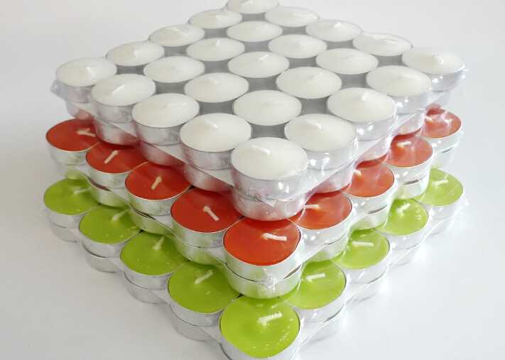 Three colors romantic smokeless health candles
