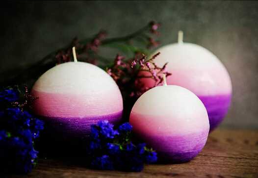 elegant and luxury triple colored ball shape scented candle