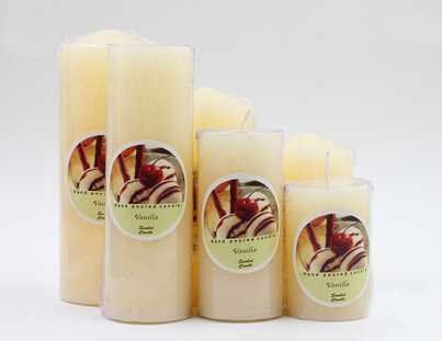 Clean burning long lasting multi-scented pillar candle