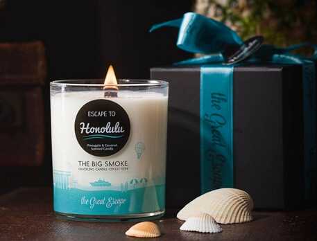 Luxury scented glass jar candle with gift box packing