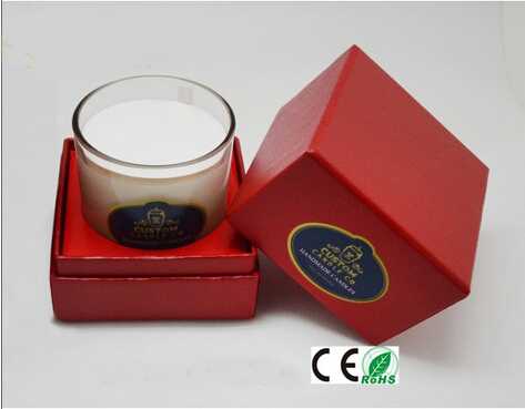 Glass jar luxury scented candle with gift box packing
