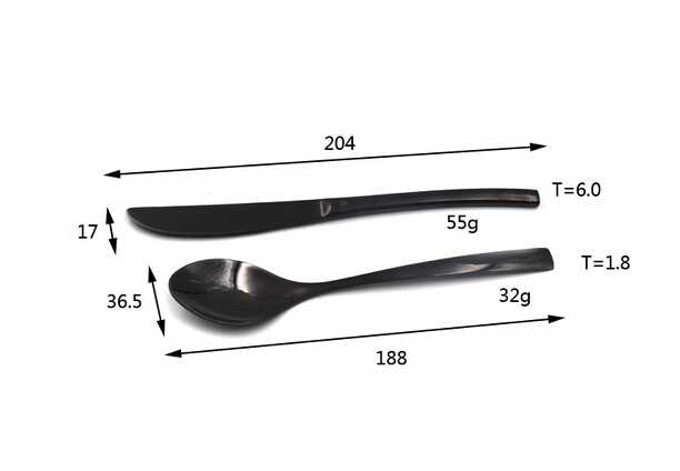 Simplicity Black Stainless Steel Cutlery