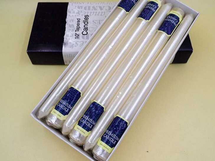 100% cotton wick household taper candle