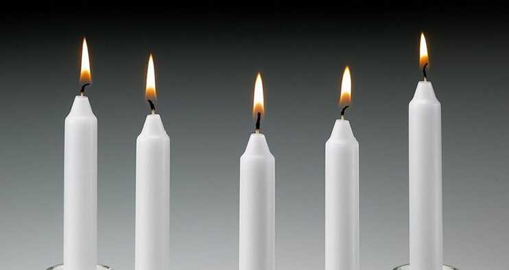 White cheap smokeless stick taper candles