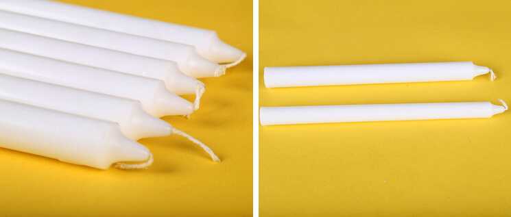 White cheap smokeless stick taper candles