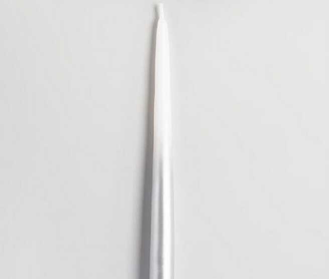 Two size gold and silver ombre taper candle