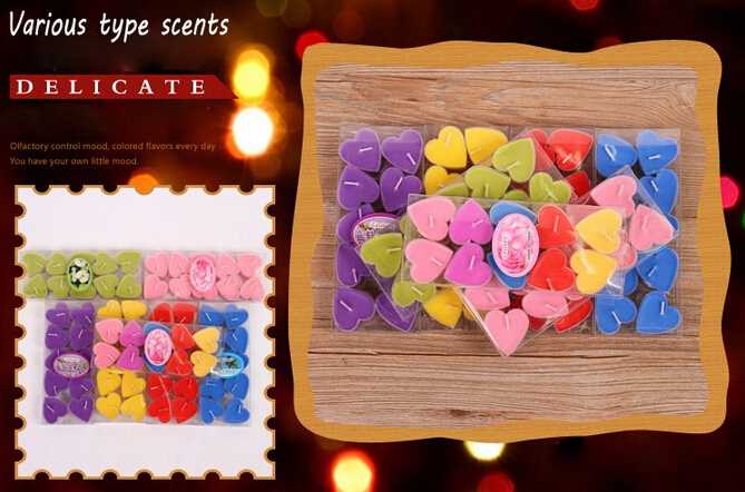 A tealight (also tea-light, tea lites or tea light, t-lite or tcandles), or nightlight, is a candle encased in a thin metal or plastic cup so that the candle can liquefy completely while lit. Tealight candles can be made by pouring or pressed. can be scented or unscented. the holder can be Aluminum cup, Plastic cup, Metal cup, etc. Can be Heart shape or Pressed with various pattern. 