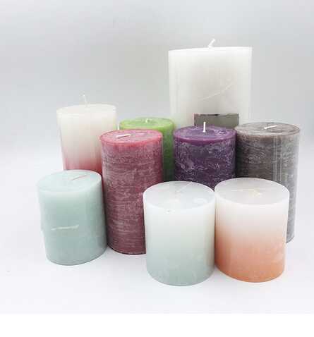 Multi-Colored Various Flavor Pillar Candle
