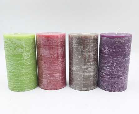 Multi-Colored Various Flavor Pillar Candle