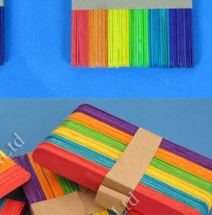 Ice cream sticks popsicle dispaly of plain edge soft surface