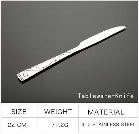 Stainless steel cutlery with exquisite handle