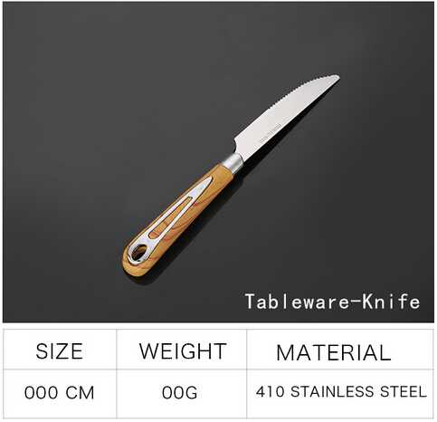 Eco-friendly mirror polish wood handle 4pce cutlery