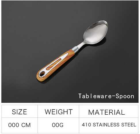 Eco-friendly mirror polish wood handle 4pce cutlery