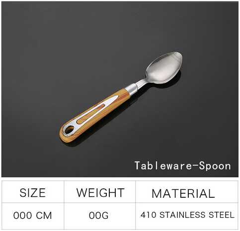 Eco-friendly mirror polish wood handle 4pce cutlery