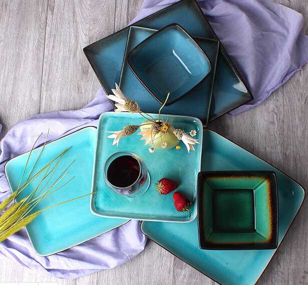 Square shape modern fashion nice ceramic plate