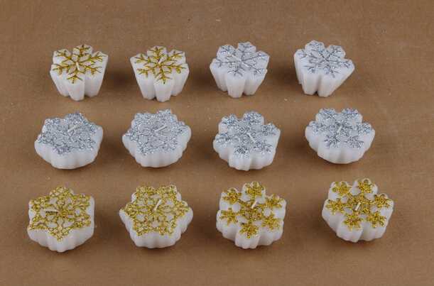 Snow Shaped Christmas Decoration Tealight Candle