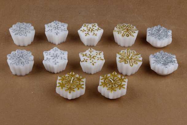 Snow Shaped Christmas Decoration Tealight Candle