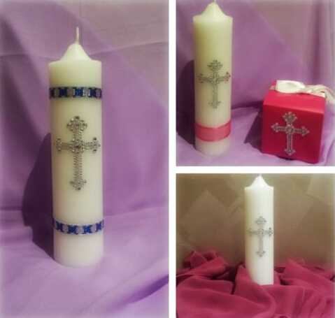 Hand Painting Sculpt Christening Votive Candles