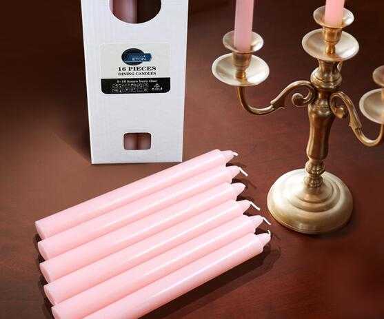 Long time burning multi-color taper candle