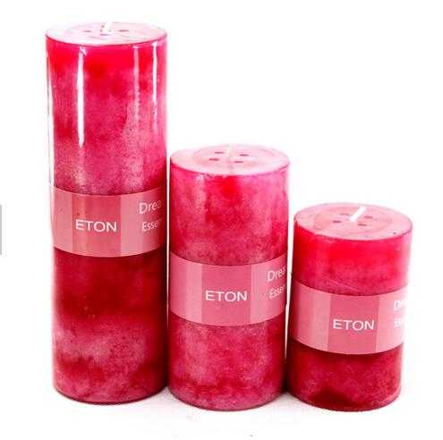 High quality cheap rose scent pillar candles