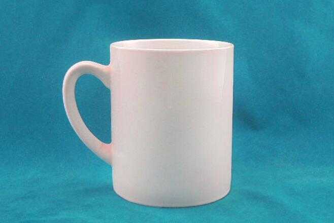 11oz Straight Shape White Ceramic Mug