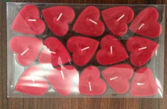 Heart Shape Design Unscented Tealight Candles