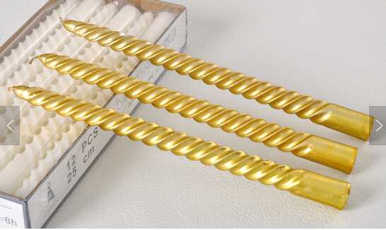 High quality gold cheap taper candle
