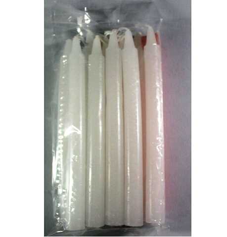 Non-scented smokeless white taper candle