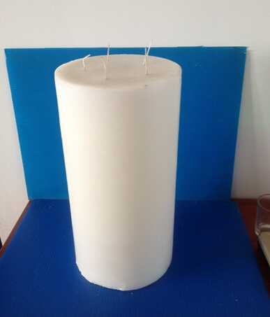 Non-scented white church pillar candle
