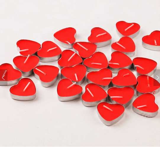Heart shape flameless red tealight candle