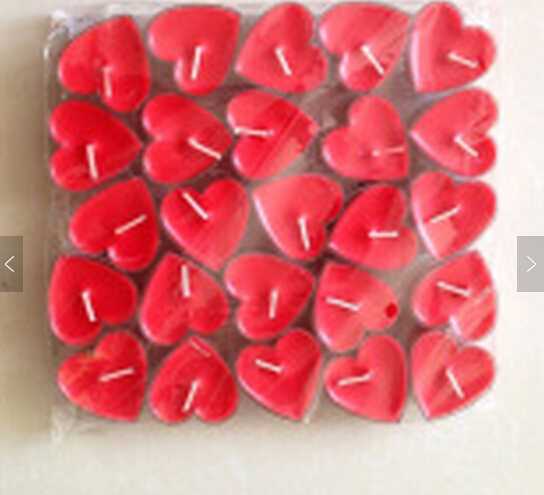 Heart shape flameless red tealight candle