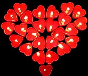 Heart shape flameless red tealight candle